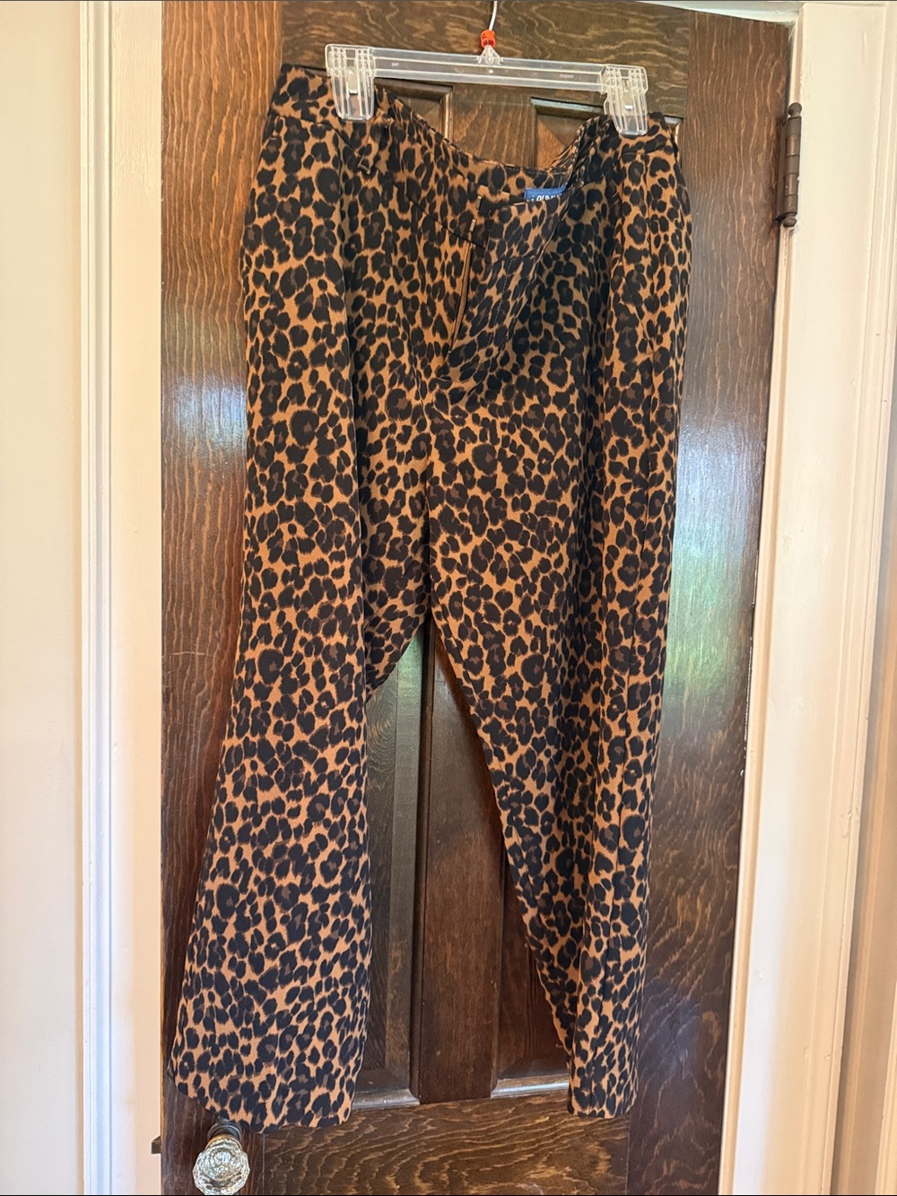 Old Navy Women's Leopard Print Straight Leg Pants - Black & Brown